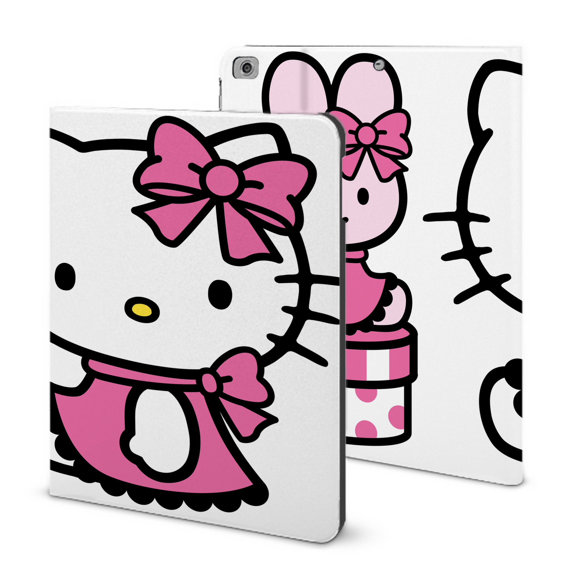 （画像用） Hello Kitty ハローキティ IPad ケース ブック型 PUレザー TPU 耐衝撃 軽量 薄型 ペン収納なし 全面保護 IPad 各モデル対応